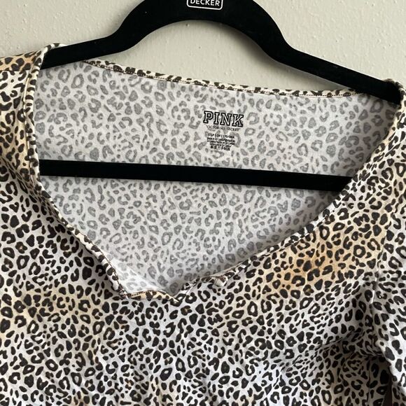 PINK VICTORIAS SECRET LEOPARD PRINT THONG BODYSUIT - Picture 8 of 13